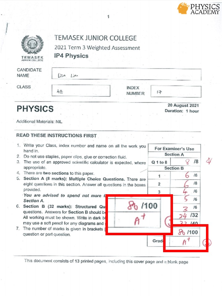 IP Physics Tuition Singapore Results 4