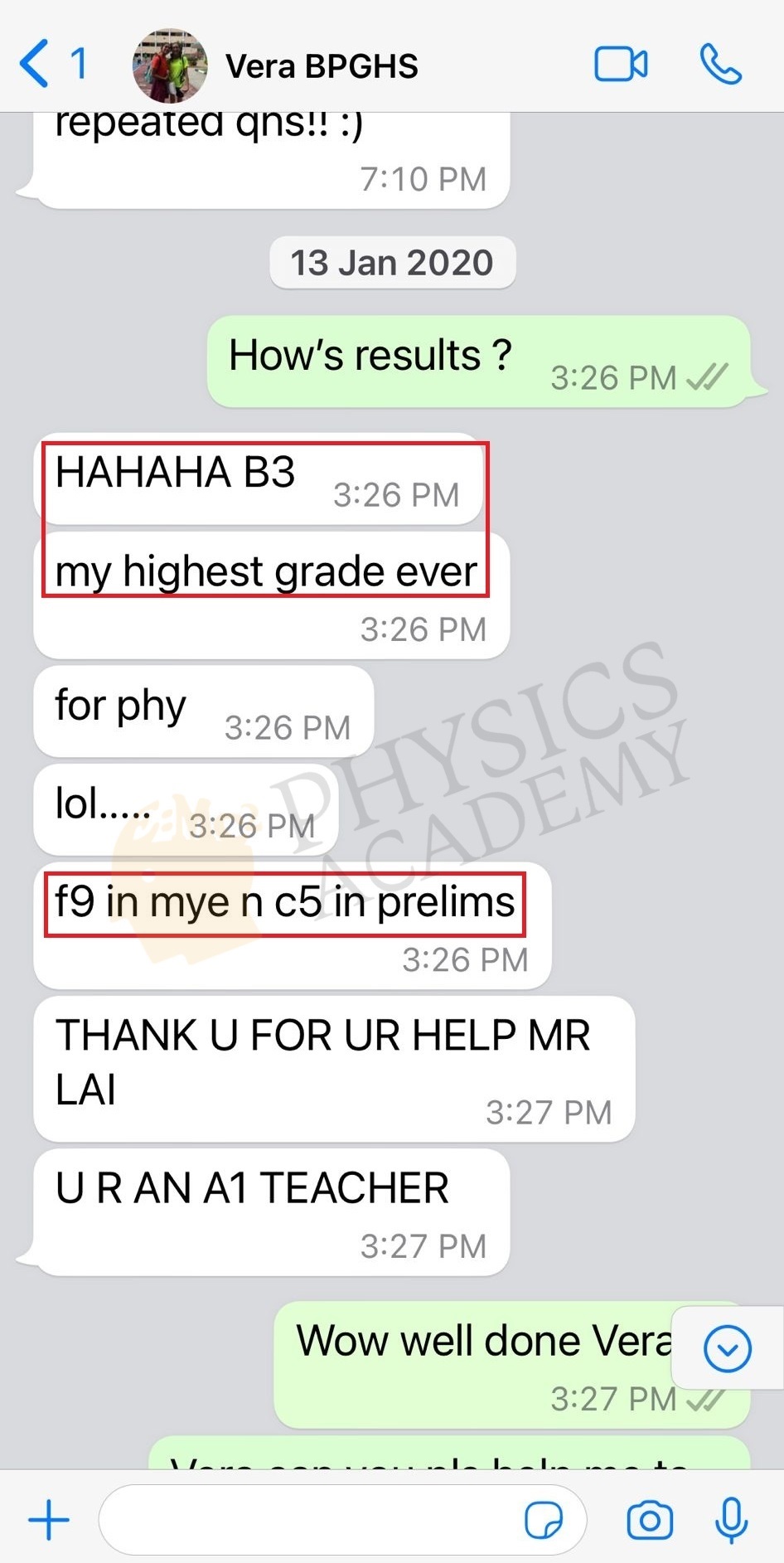 Singapore O Level Physics Tuition Testimonial 7