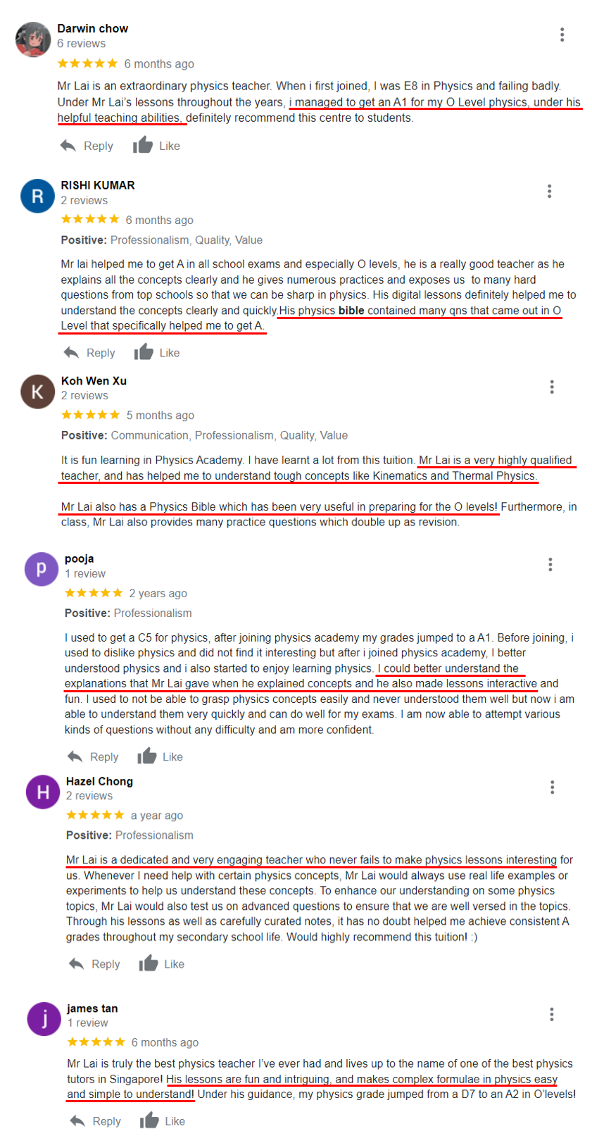 testimonial & praises