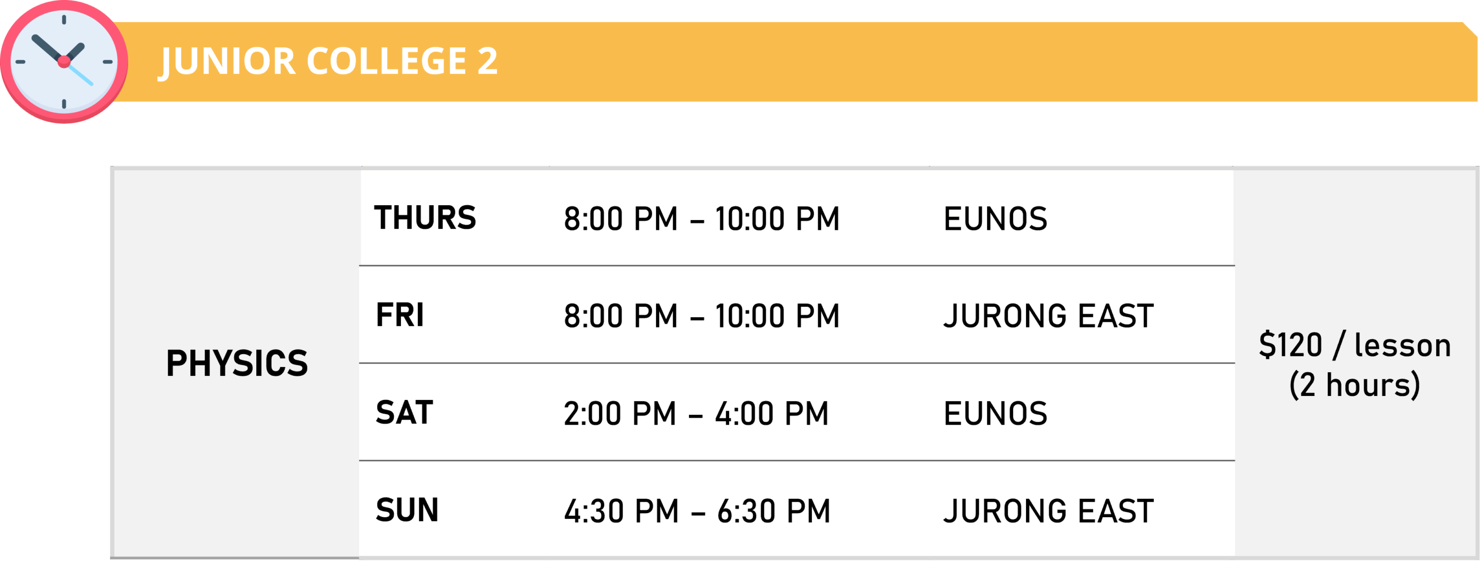 2025_J2_PHY Physics Academy 2024 JC2 Class Schedudle